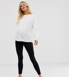 Хлопковые леггинсы ASOS 4505 Maternity-Черный