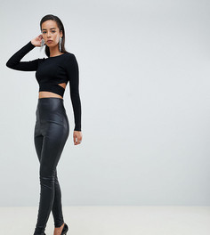 Брюки из искусственной кожи ASOS DESIGN Tall-Черный