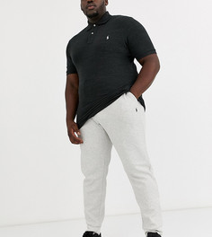 Серые меланжевые джоггеры с манжетами и логотипом Polo Ralph Lauren Big & Tall-Серый
