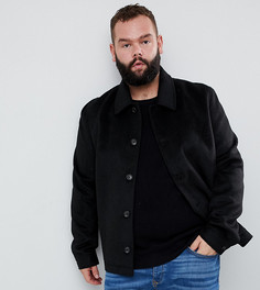 Черная полушерстяная куртка на пуговицах ASOS DESIGN Plus-Черный