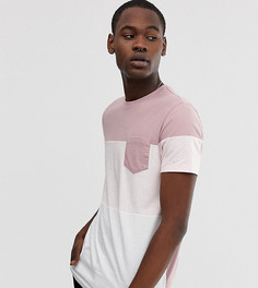 Футболка из органического хлопка с контрастной кокеткой ASOS DESIGN Tall-Белый