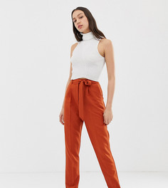 Брюки со складками и поясом оби ASOS DESIGN Tall-Красный