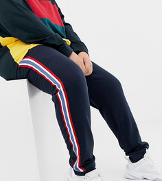 Темно-синие джоггеры скинни с полосками по бокам ASOS DESIGN Plus-Темно-синий