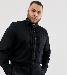 Черная сатиновая рубашка классического кроя ASOS DESIGN Plus-Черный
