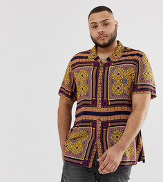 Рубашка классического кроя с принтом пейсли ASOS DESIGN Plus-Желтый