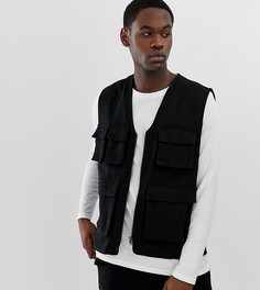 Черный жилет в стиле милитари ASOS DESIGN Tall