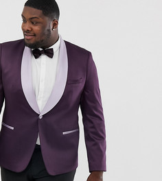 Фиолетовый атласный блейзер приталенного кроя ASOS DESIGN Plus Wedding