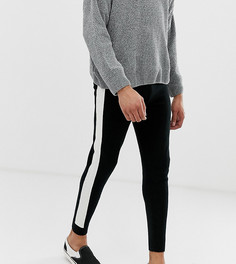 Черные трикотажные джоггеры с полосками ASOS DESIGN Tall-Черный