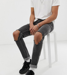 Черные джинсы скинни с дырками на коленях ASOS DESIGN Tall-Черный