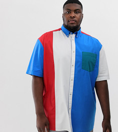 Oversize-рубашка со вставками ASOS DESIGN Plus-Мульти