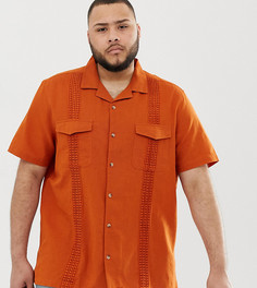Фактурная oversize-рубашка рыжего цвета с отделкой кроше ASOS DESIGN Plus-Оранжевый