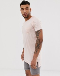 Розовая oversized‑футболка с карманом Soul Star-Розовый