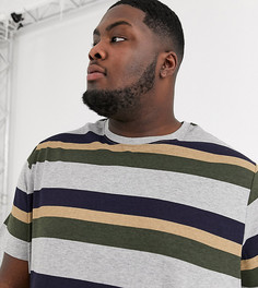 Серая футболка в полоску Jacamo-Серый