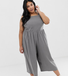 Комбинезон с присборенной драпировкой на талии ASOS DESIGN Curve-Черный
