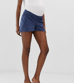 Повседневные шорты с посадкой под животом и молнией ASOS DESIGN Maternity-Темно-синий
