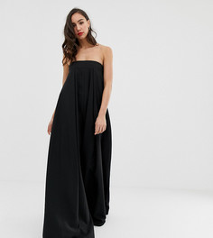 Комбинезон-бандо с широкими штанинами ASOS EDITION Tall-Черный