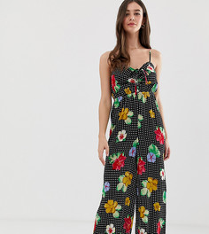 Комбинезон со сборками и цветочным принтом ASOS DESIGN Tall-Мульти