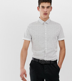 Облегающая рабочая рубашка в горошек ASOS DESIGN Tall-Белый