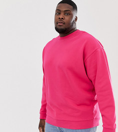 Ярко-розовый oversize-свитшот ASOS DESIGN Plus