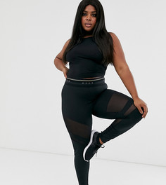 Леггинсы с сетчатыми вставками ASOS 4505 Curve-Черный