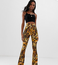 Расклешенные брюки со звериным принтом ASOS DESIGN Tall-Мульти