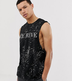 Свободная майка с принтом "Le Reve" на груди ASOS DESIGN Tall-Черный