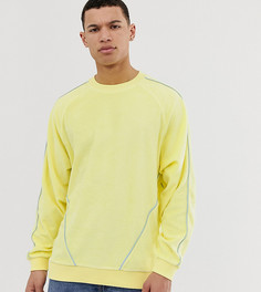 Желтый махровый oversize-свитшот с окантовкой ASOS DESIGN Tall