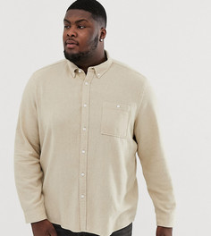 Светло-бежевая выбеленная саржевая рубашка навыпуск ASOS DESIGN Plus-Кремовый