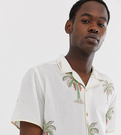 Свободная рубашка с пальмовым принтом ASOS DESIGN Tall-Белый