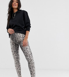 Леггинсы с посадкой над животом и змеиным принтом ASOS DESIGN Maternity-Мульти