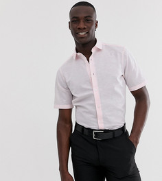 Розовая льняная рубашка классического кроя ASOS DESIGN Tall-Розовый