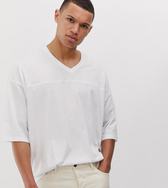 Белая oversize-футболка с V-образным вырезом ASOS DESIGN Tall-Белый