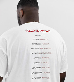 Свободная футболка из органического хлопка с надписью на спине ASOS DESIGN Plus-Белый