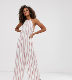 Полосатый комбинезон в минималистском стиле с халтером ASOS DESIGN Tall-Мульти