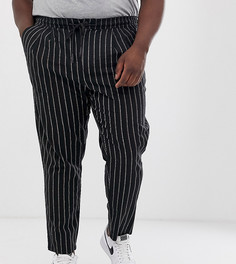 Фактурные брюки-сигареты в полоску ASOS DESIGN Plus-Черный