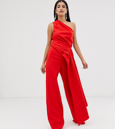Комбинезон на одно плечо с драпировкой ASOS EDITION Tall-Красный