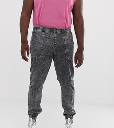 Черные узкие джинсы с эффектом кислотной стирки ASOS DESIGN Plus-Черный