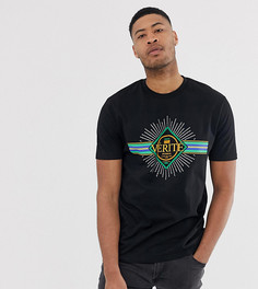 Свободная футболка с принтом ASOS DESIGN Tall-Черный