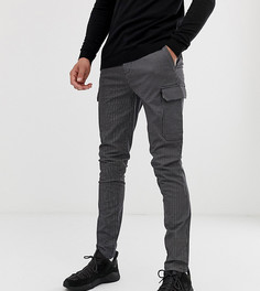 Брюки-карго скинни в клетку ASOS DESIGN Tall-Черный
