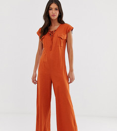 Повседневный комбинезон с завязкой ASOS DESIGN Tall-Оранжевый
