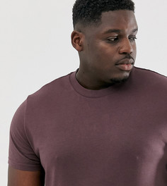 Темно-фиолетовая футболка из органического хлопка с круглым вырезом ASOS DESIGN Plus-Красный