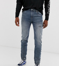 Рваные суженные книзу джинсы ASOS DESIGN Tall-Синий