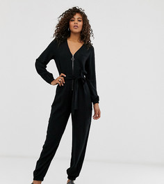 Комбинезон на молнии с карманами ASOS DESIGN Tall-Черный