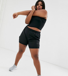 Базовые двухслойные шорты ASOS 4505 Curve-Черный