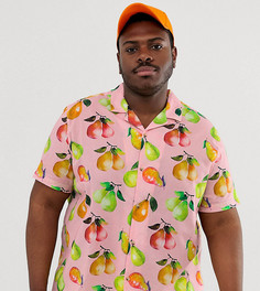 Свободная рубашка с отложным воротником и грушевым принтом ASOS DESIGN Plus-Розовый