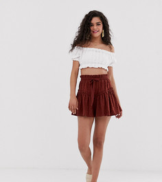 Юбка-шорты с вышивкой ришелье ASOS DESIGN Tall-Коричневый