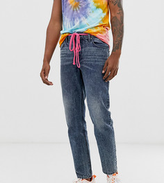 Классические мраморные джинсы с поясом-шнурком ASOS DESIGN Tall-Синий