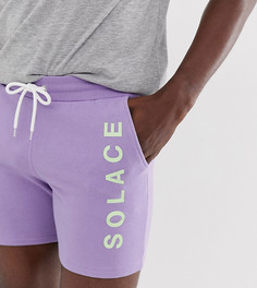 Сиреневые зауженные шорты с надписью "solace" на штанине ASOS DESIGN Tall-Фиолетовый