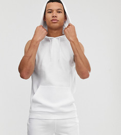 Белый фактурный худи в рубчик без рукавов ASOS DESIGN Tall