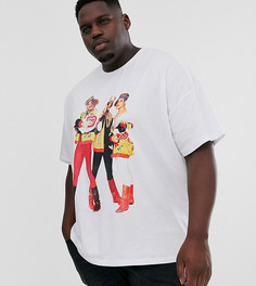 Oversize-футболка с принтом на груди и надписью "Salt N Pepa " на спине ASOS DESIGN Plus-Белый